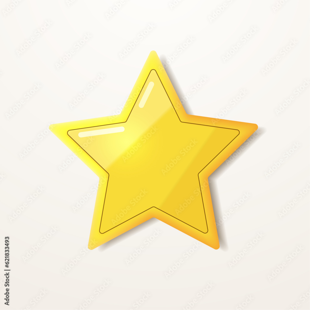 Bright yellow star isolated on a light background. Bright yellow star isolated on a light background.