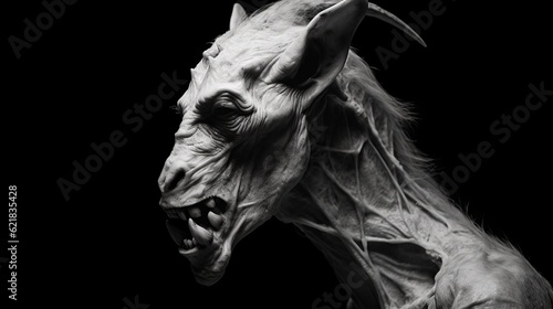 Hyperrealistic Werewolf Goat Humanoid Creature Portrait photo