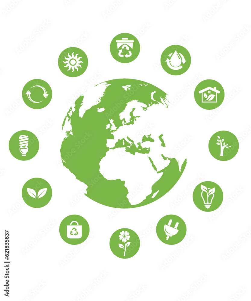 15 Unique Energy And Environmental Protection Green Flat Icons 15 Unique Energy And Environmental Protection Green Flat Icons
