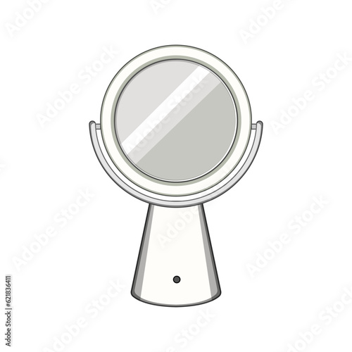 beauty table mirror cartoon. makeup decor, luxury dressing, home room beauty table mirror sign. isolated symbol vector illustration