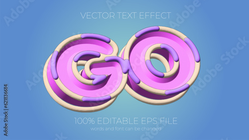GO editable text effect style, EPS editable text effect