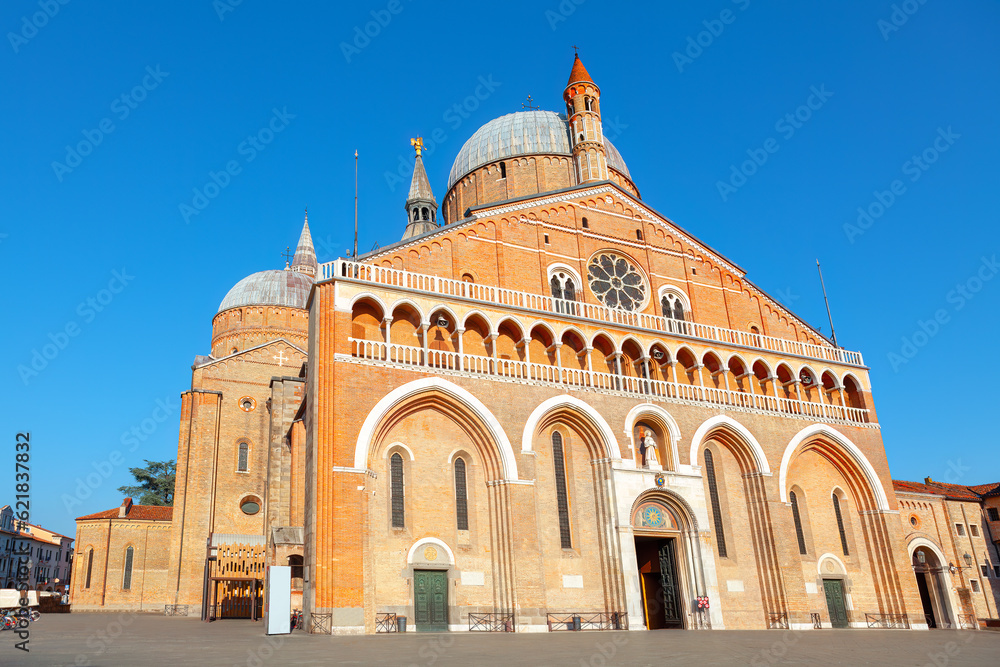 Basilica of Saint Anthony in Padua, Italy . Church with Romanesque and Byzantine architecture elements
