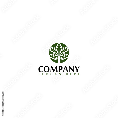 Tree company logo icon template illustration design isolated on white background
