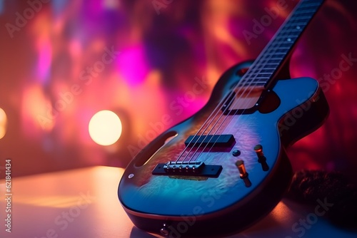 Fotografia electric guitar on colored background