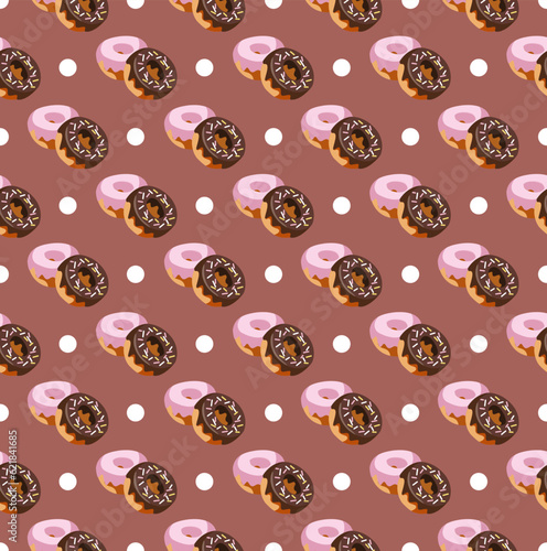 donut pattern fabric with circle 