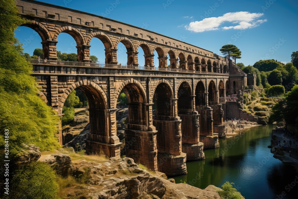 Journey Through Time: Discovering Roman Engineering Brilliance Through Aqueducts and the Intricate Roman Road Infrastructure Generative AI