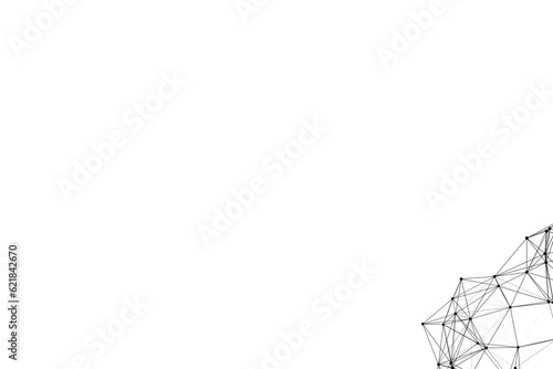Abstrakter weißer Hintergrund mit einem Geflecht aus vernetzten Punkten in einer Ecke © HNFOTO