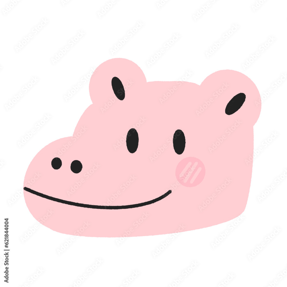 Naklejka premium hippo cute