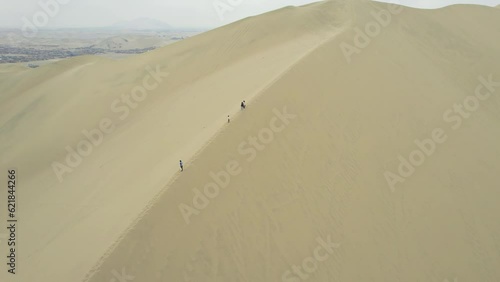 View of the Huacachina oasis in Ica, Peru