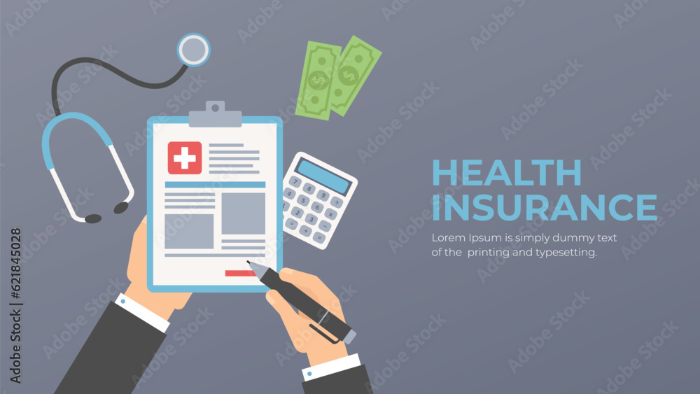 Health insurance vector. Drawing up medical assurance services illustration. Health insurance vector. Drawing up medical assurance services illustration.