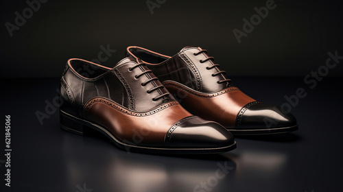 Men's Fashion Leather Shoes Redefining Style and Comfort. Generative Ai