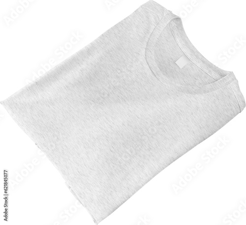 Male Heather folded canvas bella t-shirt mockup, png, front view