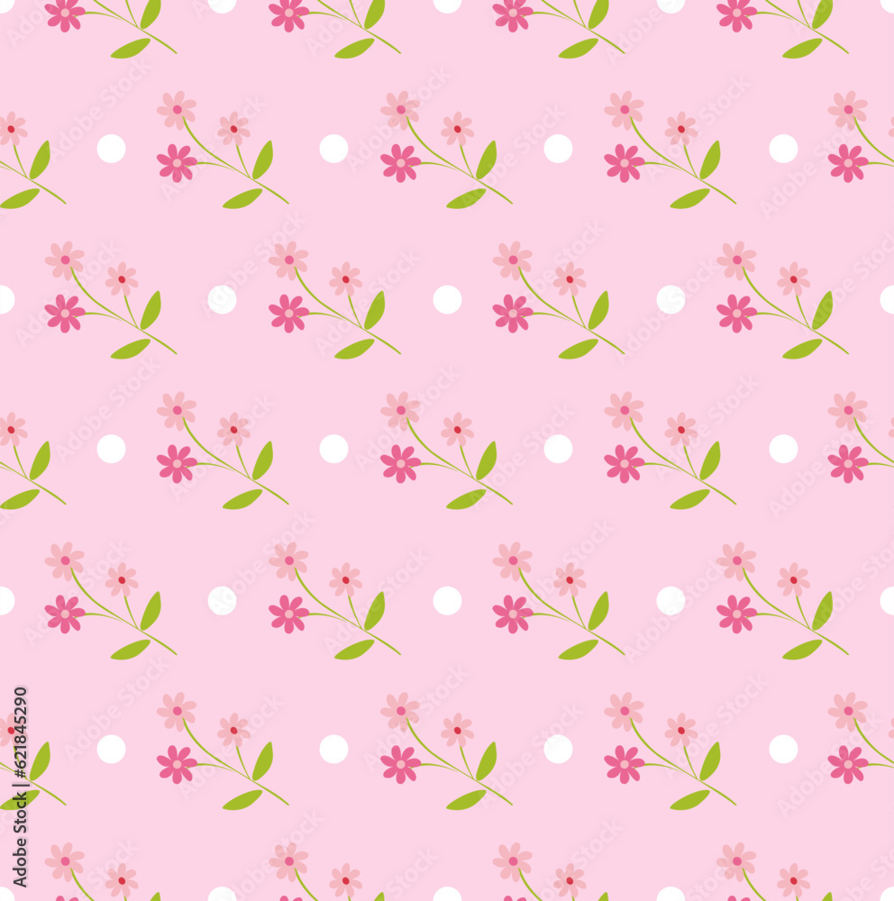flower pattern fabric with circle 