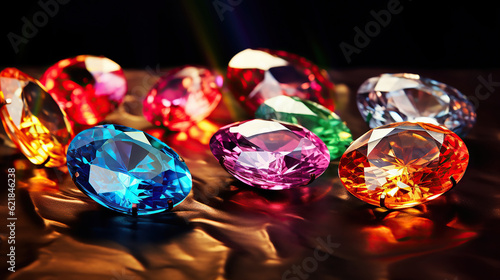 Radiant Gemstones. Showcasing the Brilliance of Precious Stones. Generative Ai