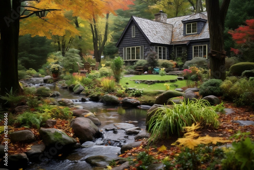 Serenade of Nature: Embrace Peace and Comfort in a Cozy Cottage by a Babbling Brook -Generative AI
