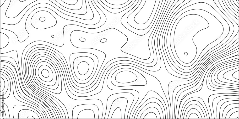 Topographic Map in Contour Line Light topographic topo contour map and Ocean topographic line map with curvy wave isolines vector