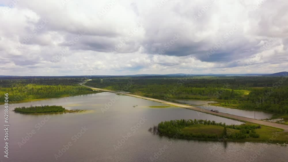 Boreal Landscape: Overhead View of Cariboo Highway by 100 Mile House Boreal Landscape: Overhead View of Cariboo Highway by 100 Mile House