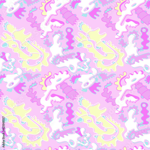 Abstract surreal seamless colorful pattern 