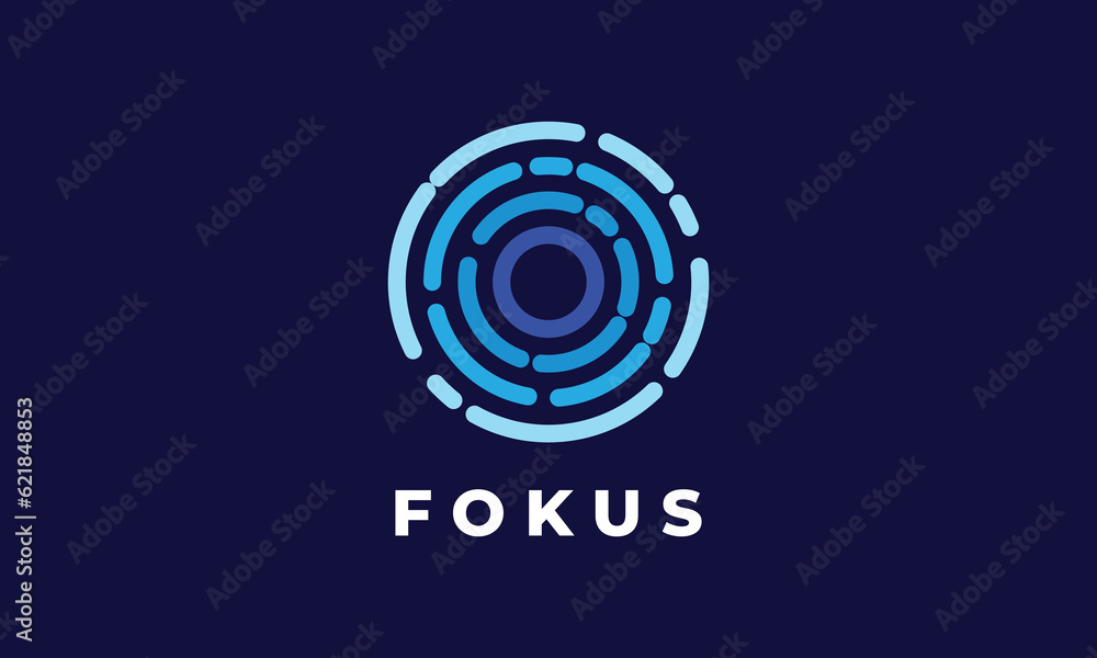 Logo vector circle line rounded concept power touch click branding stylish art button technology Logo vector circle line rounded concept power touch click branding stylish art button technology