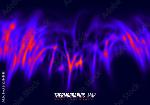 Heat map. Abstract infrared thermographic background. Vector illustration.