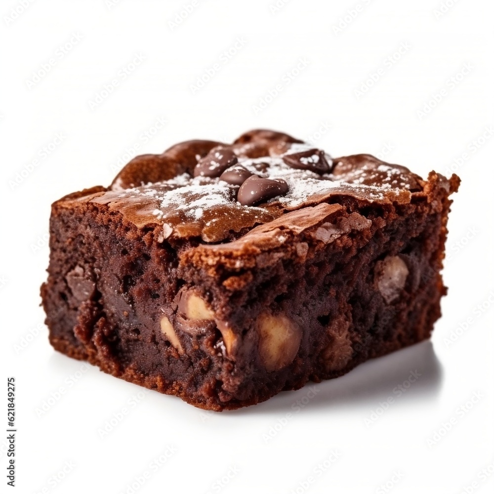 Chocolate brownie with isolated background generative ai Chocolate brownie with isolated background generative ai