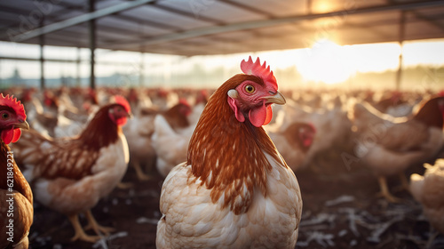 High-Quality Poultry Farm. Producing Premium Chicken and Eggs. Generative Ai
