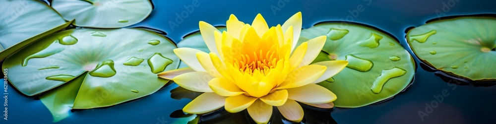 Obraz premium Yellow Harmony: Macro Shot of Lotus Flower in Water