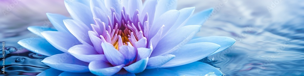 Purple Harmony: Macro Shot of Lotus Flower in Water