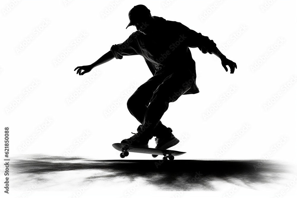 silhouette of a skateboarder 