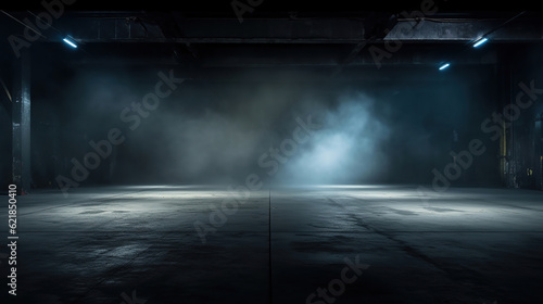 Background of empty dark room. Generative Ai © vectorizer88