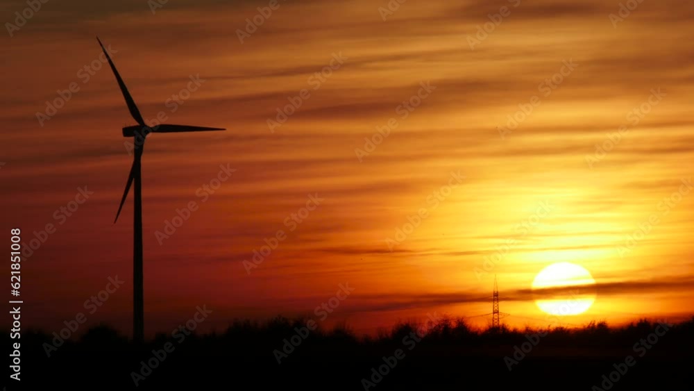 Wind farm, wind turbines, sunrise, Lower Rhine, North Rhine-Westphalia, Germany, Europe Wind farm, wind turbines, sunrise, Lower Rhine, North Rhine-Westphalia, Germany, Europe
