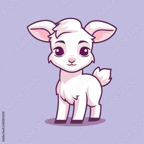 Cute Goat Cartoon Character: Perfect for Children's Farm-themed Designs and Educational Materials