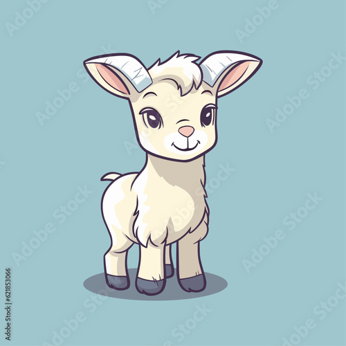 Cute Goat Cartoon Character: Perfect for Children's Farm-themed Designs and Educational Materials