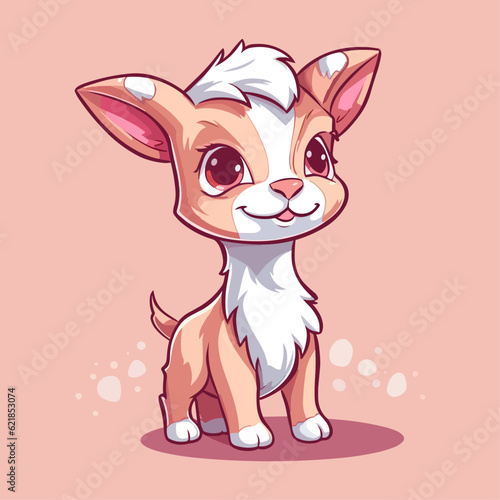 Cute Goat Cartoon Character: Perfect for Children's Farm-themed Designs and Educational Materials