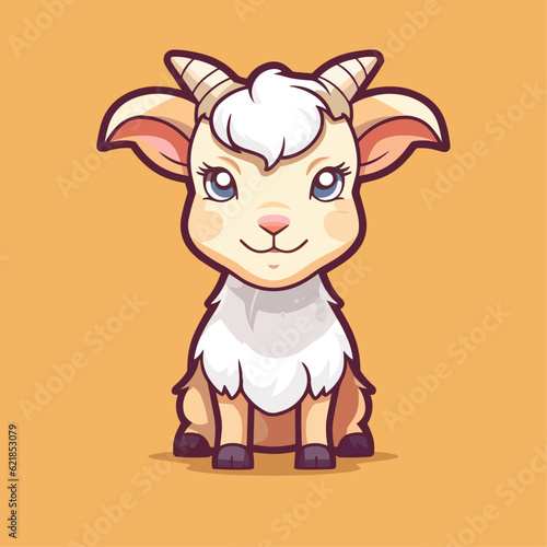 Cute Goat Cartoon Character  Perfect for Children s Farm-themed Designs and Educational Materials