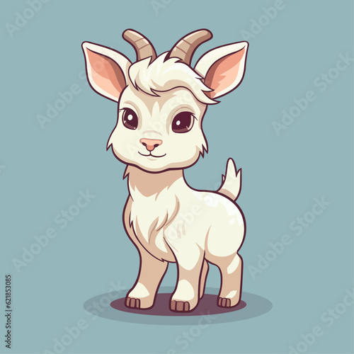 Cute Goat Cartoon Character: Perfect for Children's Farm-themed Designs and Educational Materials