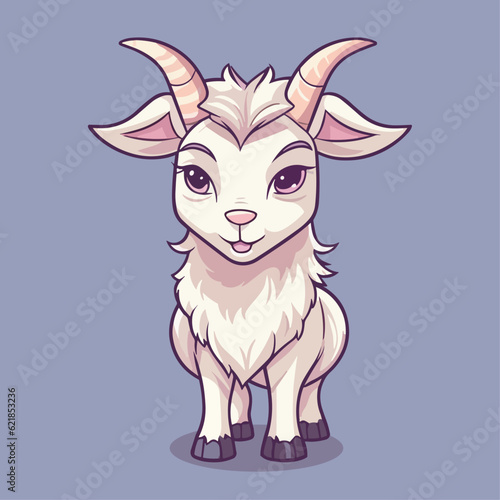 Cute Goat Cartoon Character: Perfect for Children's Farm-themed Designs and Educational Materials