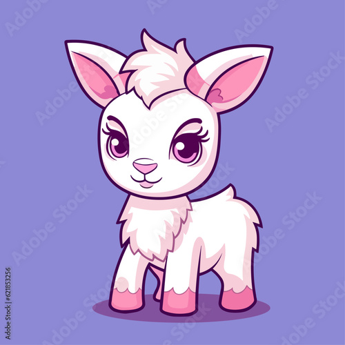 Cute Goat Cartoon Character: Perfect for Children's Farm-themed Designs and Educational Materials