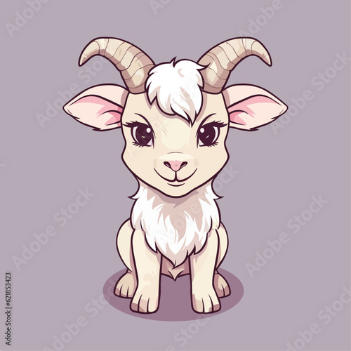 Cute Goat Cartoon Character: Perfect for Children's Farm-themed Designs and Educational Materials
