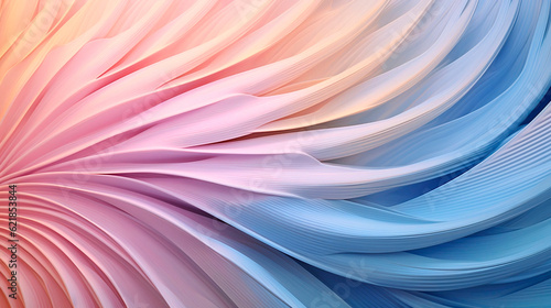 Abstract background of blue and pink curved lines. 3d rendering.AI Generated