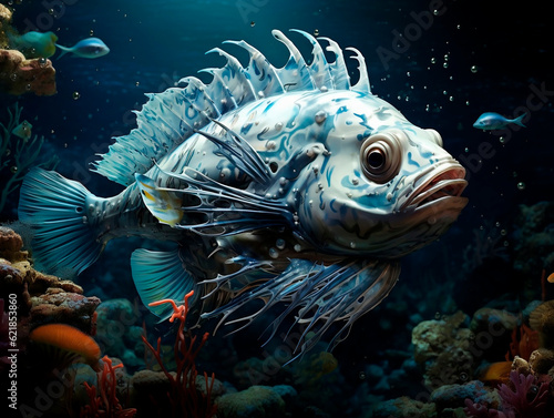 Fish in the ocean. Underwater world. Underwater world.AI Generated