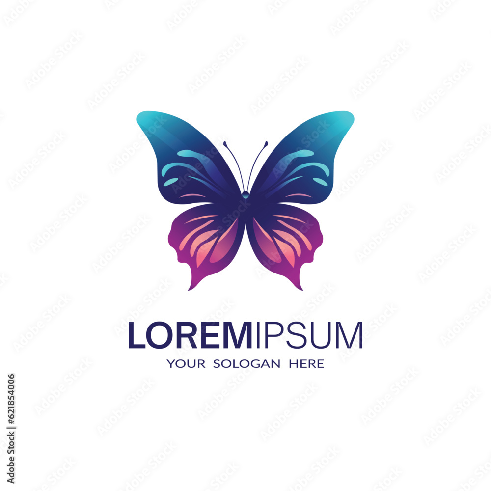 Fototapeta premium vector butterfly colorful gradient logo