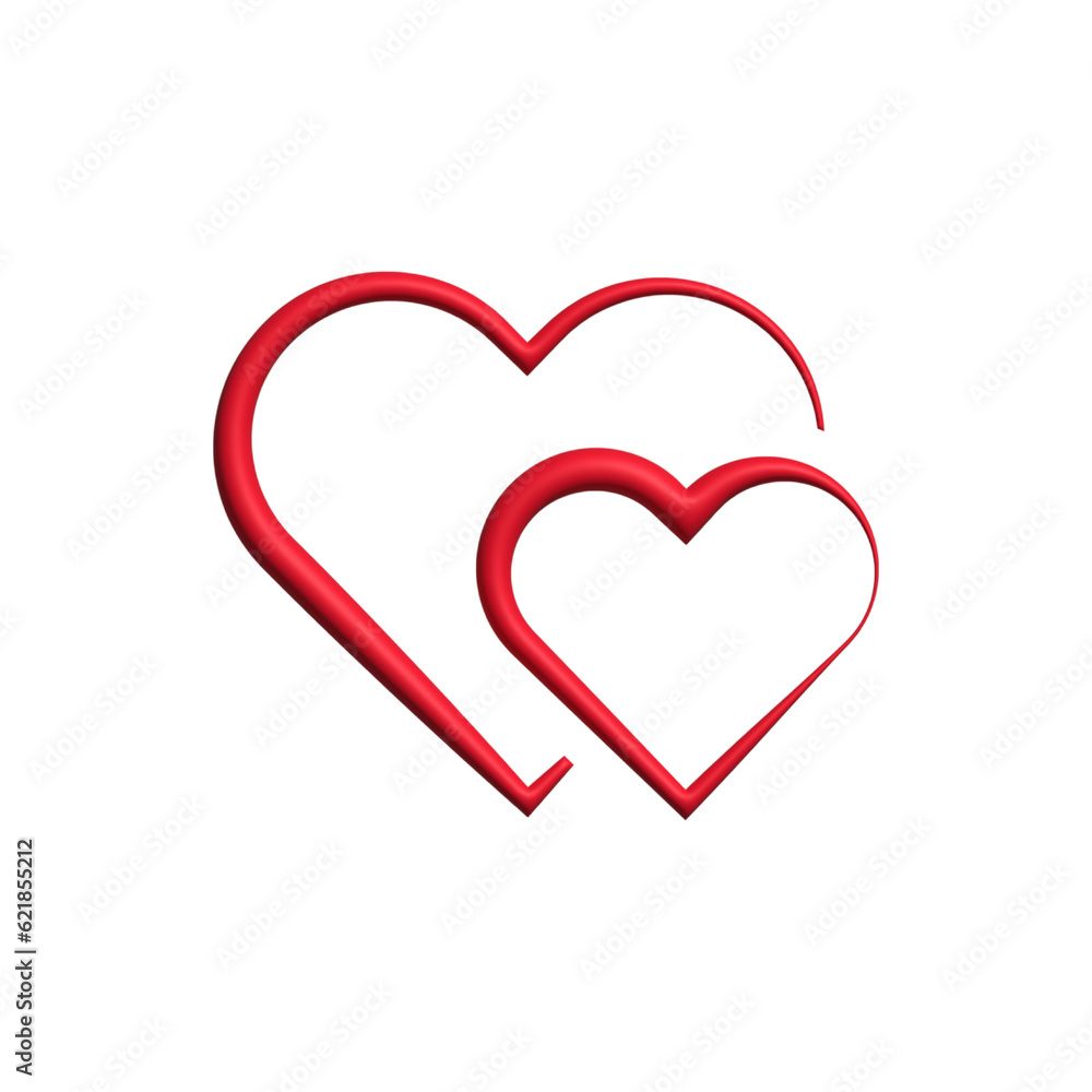 3d rendering Social Media Heart icon online social communication applications concept 3d rendering Social Media Heart icon online social communication applications concept