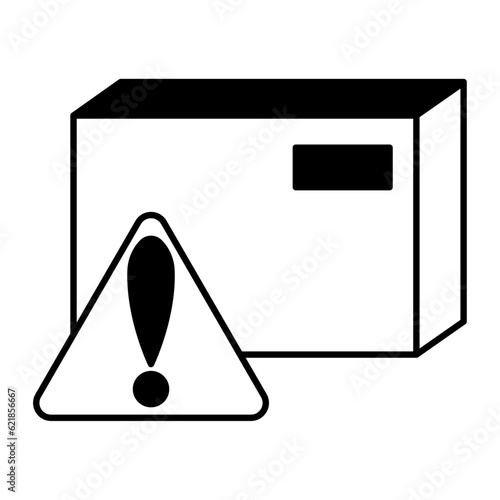  problem  with parcel delivery , icon, illustration linear 