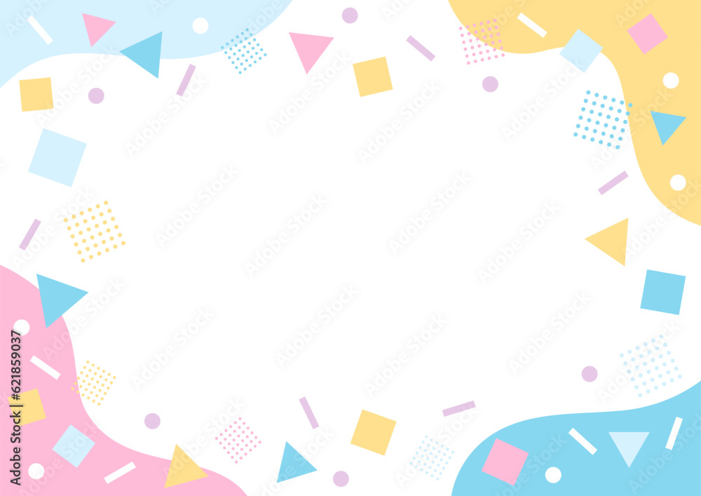 カラフルでポップな配色の幾何学模様の背景