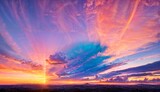 Capturing the Utterly Spectacular Sunset with Colourful Clouds and an Epic Bright Sky ai generated