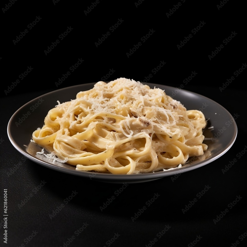 Fettuccine alfredo with parmesan cheese generative ai Fettuccine alfredo with parmesan cheese generative ai