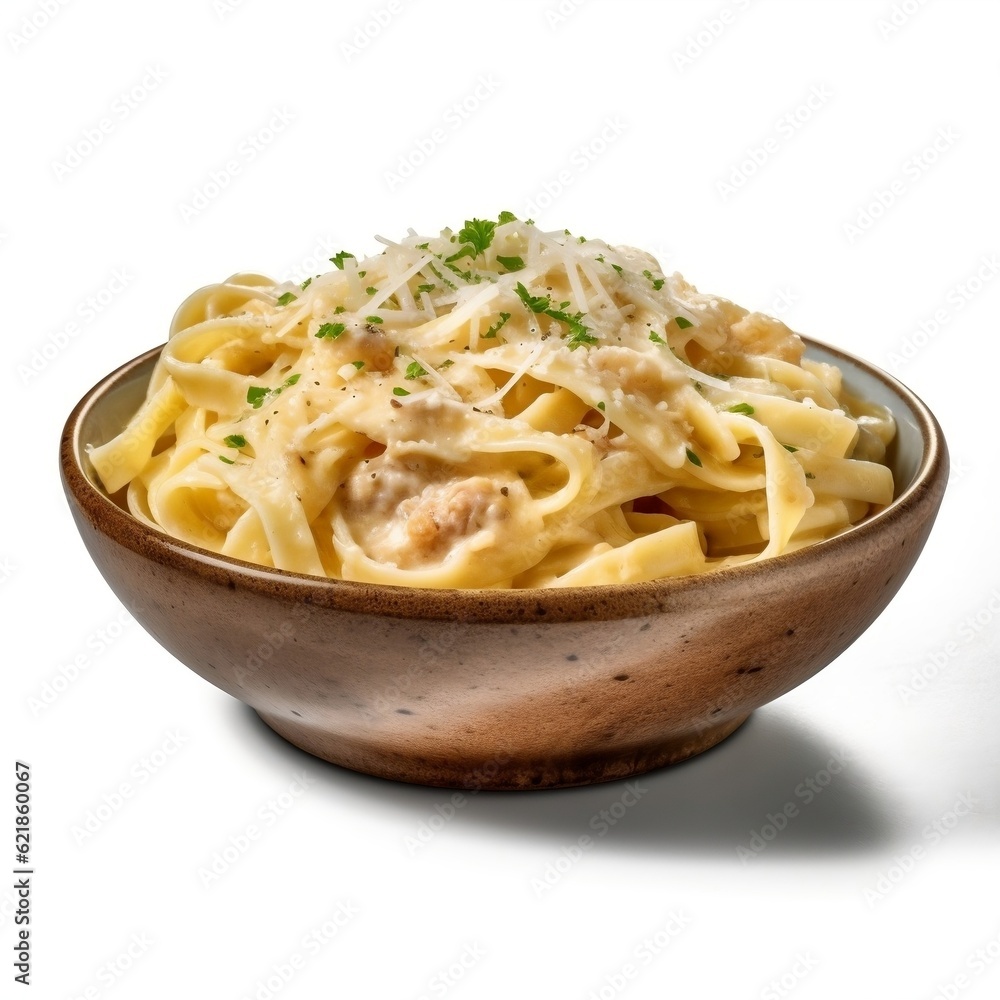 Fettuccine alfredo with parmesan cheese generative ai Fettuccine alfredo with parmesan cheese generative ai