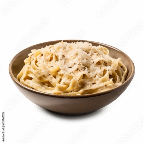 Fettuccine alfredo with parmesan cheese generative ai