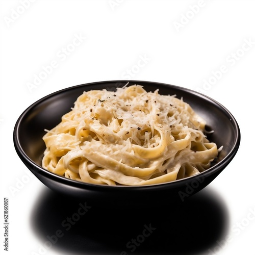 Fettuccine alfredo with parmesan cheese generative ai